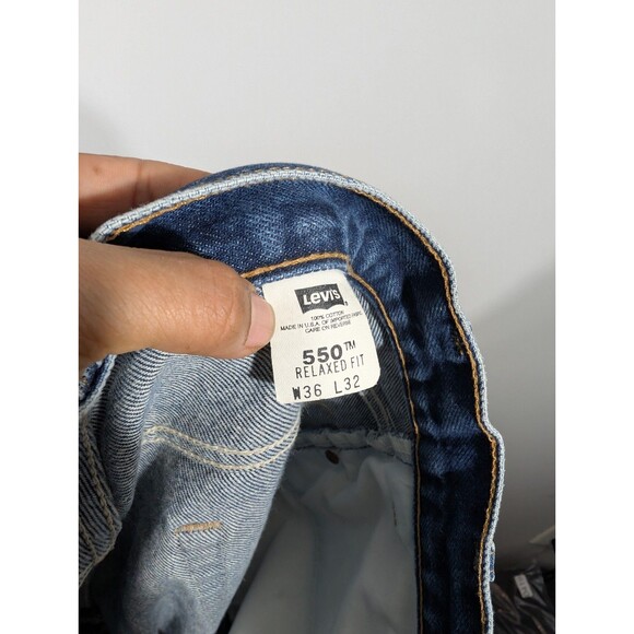 Levi's 550 Men Blue Straight Leg Denim Jeans Sz 36 Vintage Western Farm - Picture 3 of 10